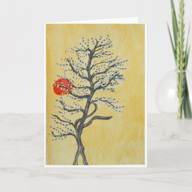 Carte De Remerciements Sunrise de l'arbre asiatique (Devant)