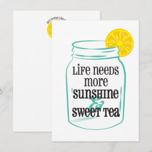 Carte De Remerciements Sunshine Sweet Tea Southern Mason Jar Lemon Turquo