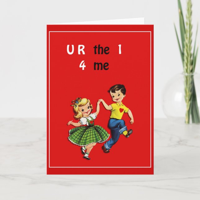 Carte De Remerciements Super Cute Dancing Valentine's Children (Devant)