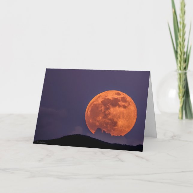 Carte De Remerciements Super lune rose (Devant)
