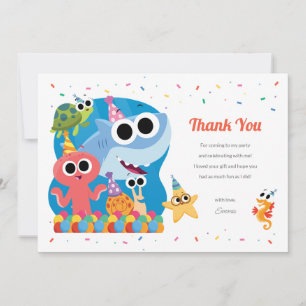 Carte De Remerciements Super simple   Finny Shark Confetti Anniversaire