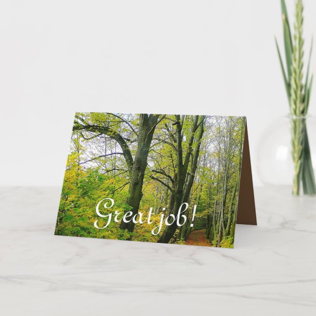 Carte De Remerciements Super Travail Personnaliser Feuille D'automne Dest (Devant)