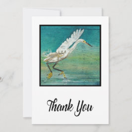 Carte De Remerciements Superbe Plage Côtière D'Aigrettes Art Peint