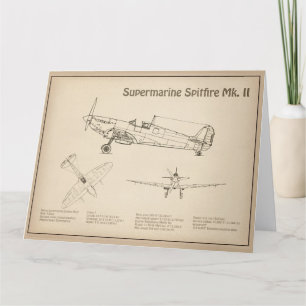 Carte De Remerciements Supermarine Spitfire - Plan directeur de l'avion S
