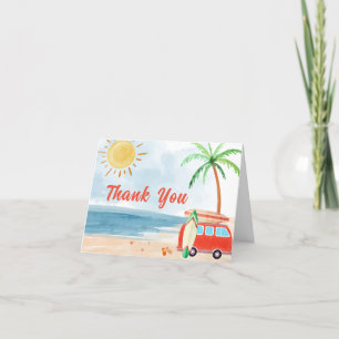 Carte De Remerciements Surf D'Été Plage Bébé À Bord Baby shower