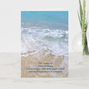 Carte De Remerciements Surf océanique et sympathie du sable