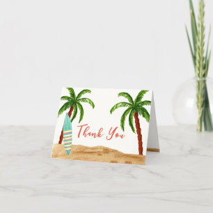Carte De Remerciements Surf tropical d'été bébé à bord Baby shower