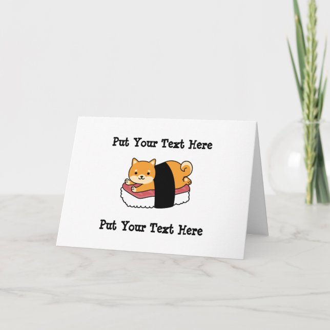 Carte De Remerciements Sushi Shiba Inu - Chien mignon Japonais (Devant)