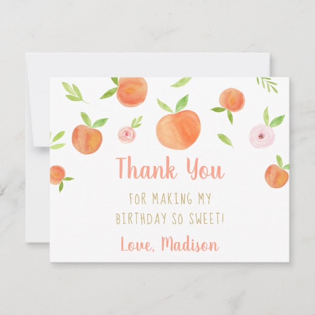 Carte De Remerciements Sweet As A Peach Anniversaire (Devant)