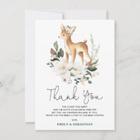 Sweet Baby Deer Ivory Floral Végétal Douche