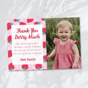 Carte De Remerciements Sweet Berry Strawberry Daisy