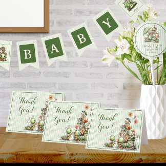 Carte De Remerciements Sweet Little Caterpillar Baby Shower 