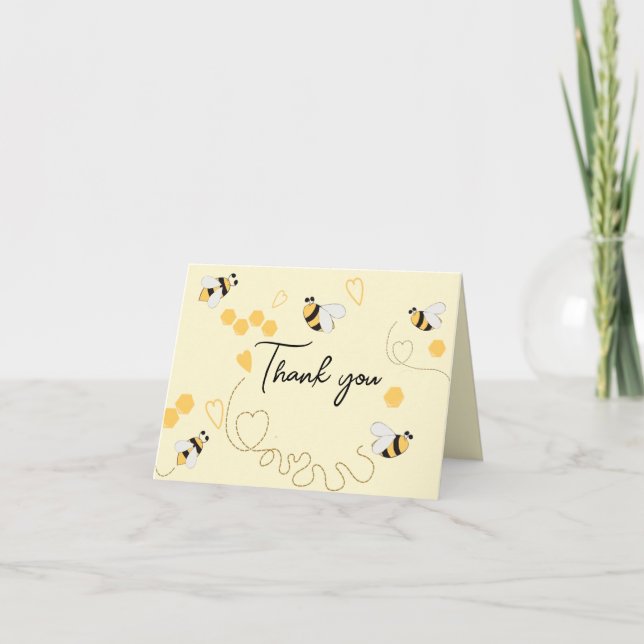 Carte De Remerciements Sweet Little Honey Bee 1er anniversaire (Devant)