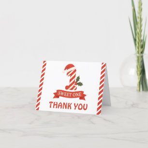 Carte De Remerciements Sweet One Christmas Premier anniversaire