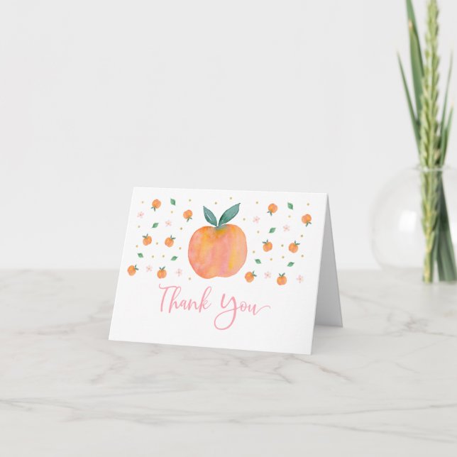 Carte De Remerciements Sweet One Peach Anniversaire (Devant)
