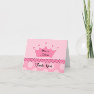 Carte De Remerciements Sweet Rose Princess CrownMerci note