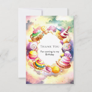 Carte De Remerciements Sweet Whimsical Candyland Anniversaire