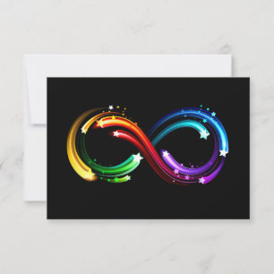 Carte De Remerciements Symbole de l'infini de comètes arc-en-ciel