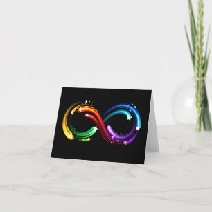 Carte De Remerciements Symbole de l'infini de comètes arc-en-ciel