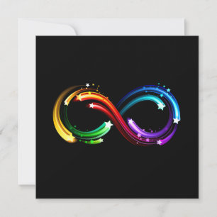 Carte De Remerciements Symbole de l'infini des comètes arc-en-ciel