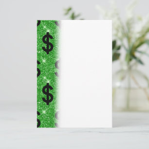 Carte De Remerciements SYMBOLE Dollar Noir Argent Entrepreneur Wall Stree