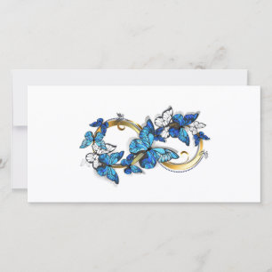 Carte De Remerciements Symbole infini de papillons Morpho bleus