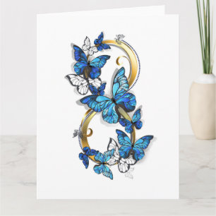 Carte De Remerciements Symbole infini de papillons Morpho bleus