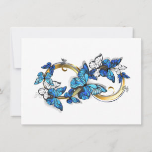 Carte De Remerciements Symbole infini de papillons Morpho bleus