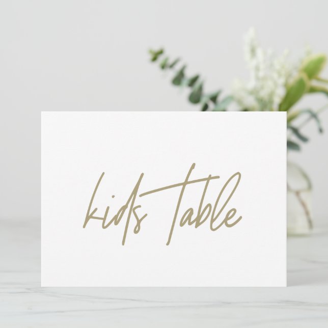Carte De Remerciements Symbole Mariage de la table Whimsical Gold Calligr (Debout devant)