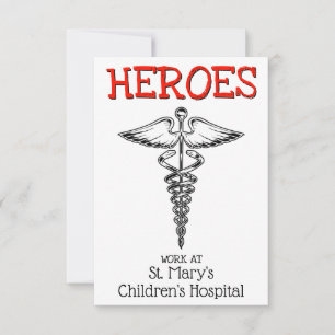 Carte De Remerciements Symbole Médicale du médecin Soins de santé infirmi