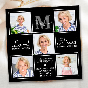 Carte De Remerciements Sympathie commémorative de collage photo élégante 