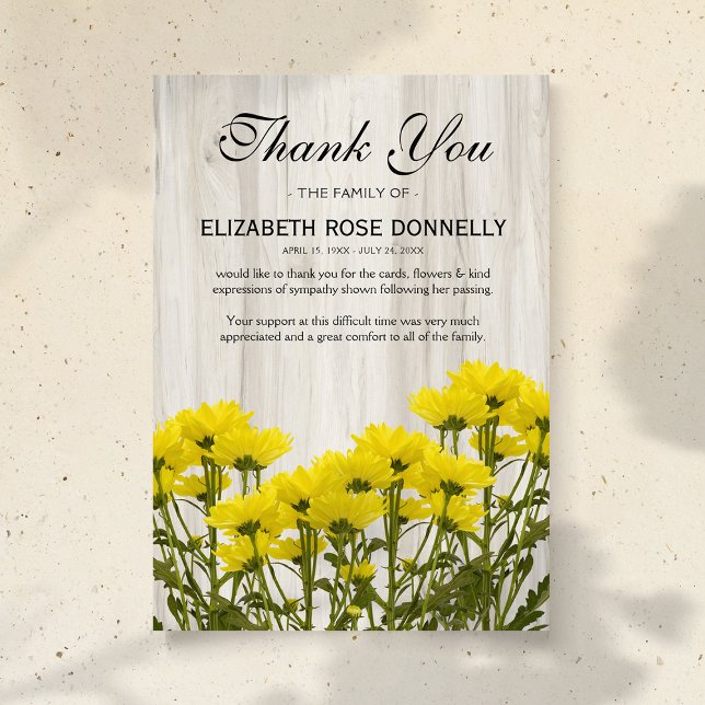 Carte De Remerciements Sympathie de la Gratitude rustique (Créateur téléchargé)