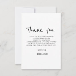 Carte De Remerciements Sympathie d'écriture simple