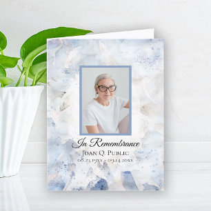 Carte De Remerciements Sympathie des funérailles florales à oeillet bleu