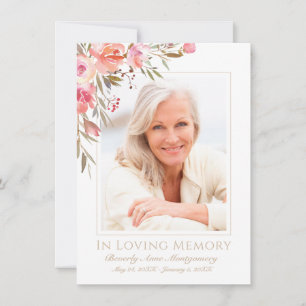 Carte De Remerciements Sympathie Fleurs Élégantes Roses Roses Blush Photo