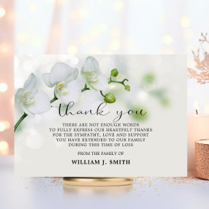 Carte De Remerciements Sympathie florale élégante Orchidées blanches MERC