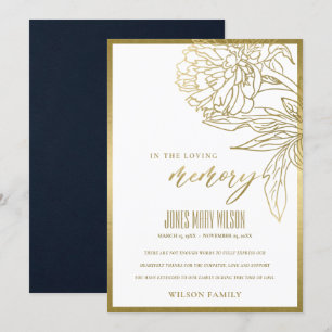 CARTE DE REMERCIEMENTS SYMPATHIE FLORALE FLORALE FOIL FAUX ÉLÉGANT CHEMOR