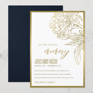CARTE DE REMERCIEMENTS SYMPATHIE FLORALE FLORALE FOIL FAUX ÉLÉGANT CHEMOR