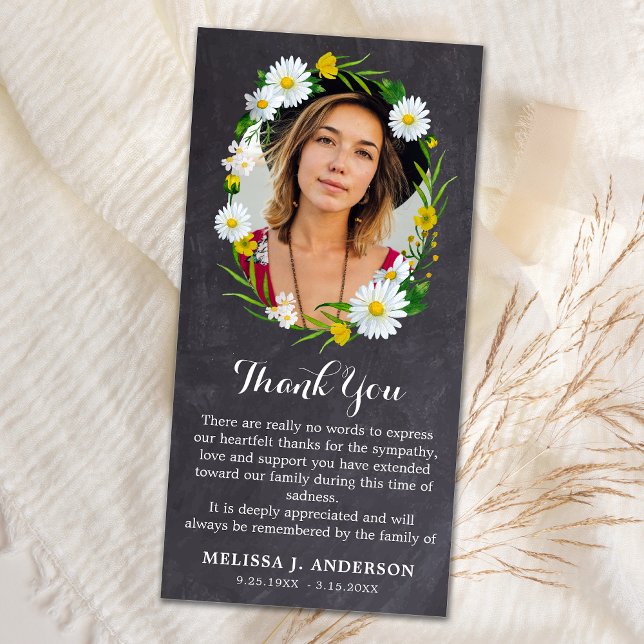 Carte De Remerciements Sympathie Florale Personnalisée Photo Funérailles (Créateur téléchargé)
