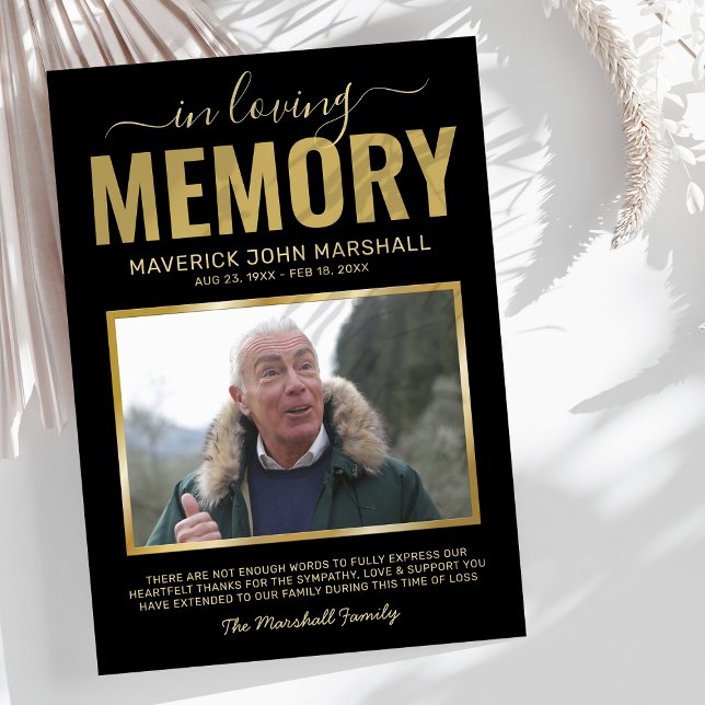 Carte De Remerciements Sympathie funéraire (Créateur téléchargé)