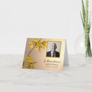 Carte De Remerciements Sympathie funéraire des fleurs de Forsythie jaune