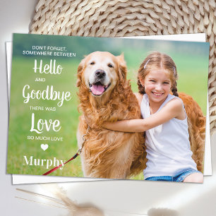 Carte De Remerciements Sympathie photo personnalisée en mémoire de chien