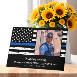 Carte De Remerciements Sympathie pour le mémorial de police funérailles m