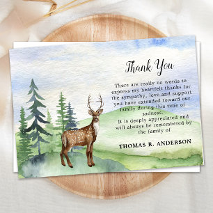 Carte De Remerciements Sympathie pour les cerfs funéraires commémoratifs