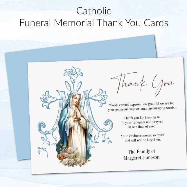 Carte De Remerciements Sympathie pour les funérailles de la Catholique Ma (Créateur téléchargé)