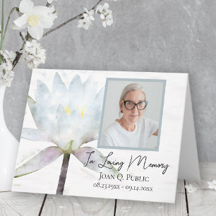 Carte De Remerciements Sympathie pour les funérailles de Lily d'eau blanc
