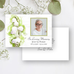Carte De Remerciements Sympathie pour les funérailles de Lily of Valley F