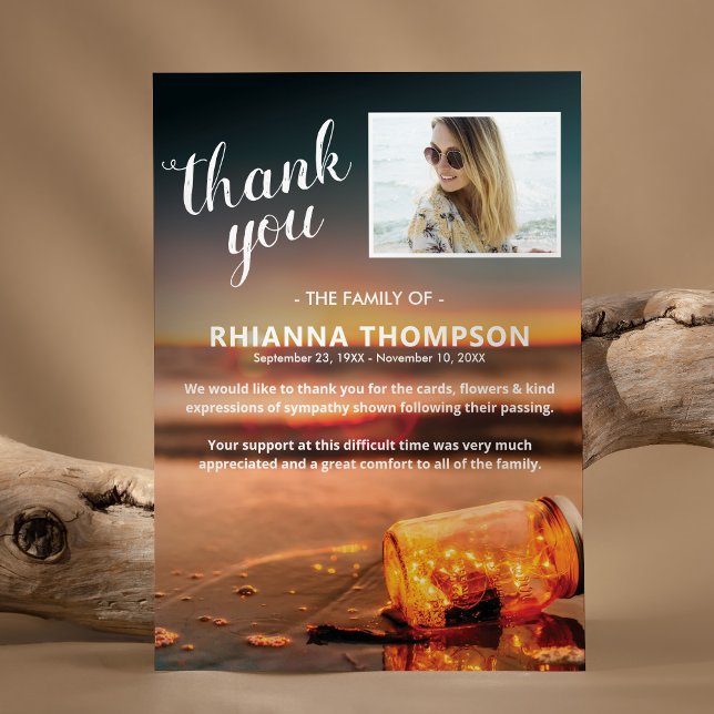 Carte De Remerciements Sympathie pour les funérailles de plage (Créateur téléchargé)