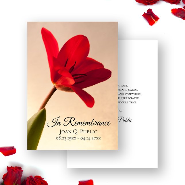 Carte De Remerciements Sympathie pour les funérailles du printemps de la  (Créateur téléchargé)
