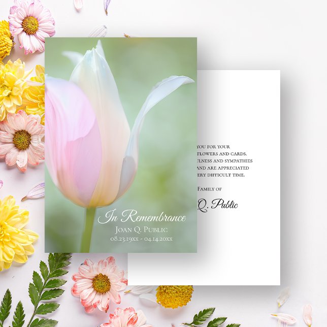 Carte De Remerciements Sympathie pour les funérailles du printemps Pastel (Créateur téléchargé)